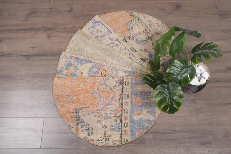 18x30 Zoll Kelim Halbmond-Fußmatte, handgefertigter türkischer Teppich