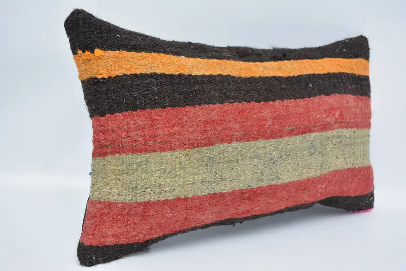 Pillow for Couch, Aesthetic Pillow Sham, Pillow Sham, Outdoor Bolster Cushion Cover, Turkish Kilim Pillow, 12x20 Red Cushion Case, Home Decor Pillow - 3