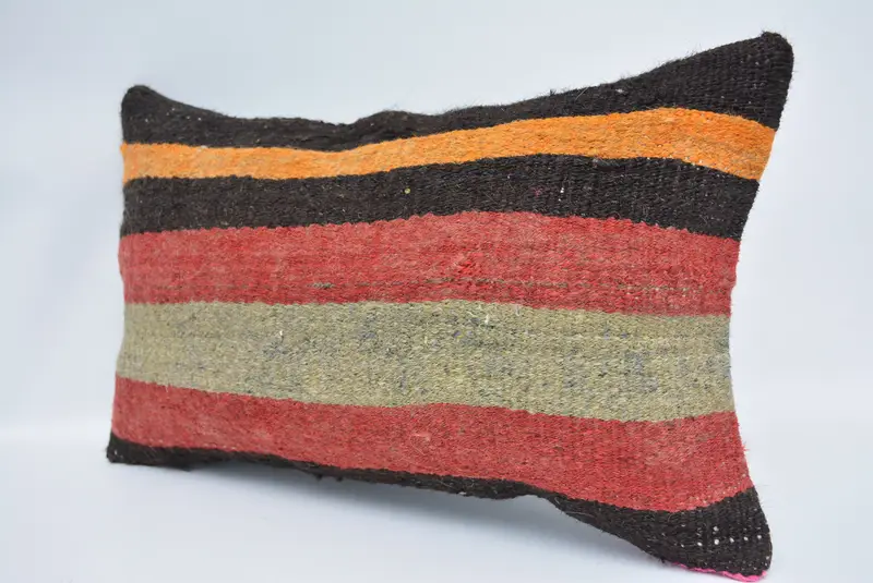 Pillow for Couch, Aesthetic Pillow Sham, Pillow Sham, Outdoor Bolster Cushion Cover, Turkish Kilim Pillow, 12x20 Red Cushion Case, Home Decor Pillow - 4