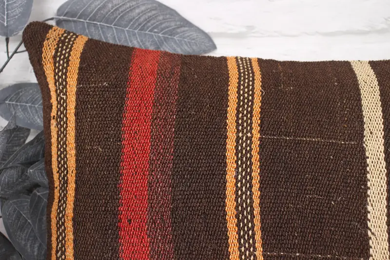 Southwestern Pillow, 16x24 Orange Cushion Cover, Cushion, Sofa Bolster Pillow Case, Pillow for Couch, Vintage Kilim Pillow, Home Decor Pillow - 2