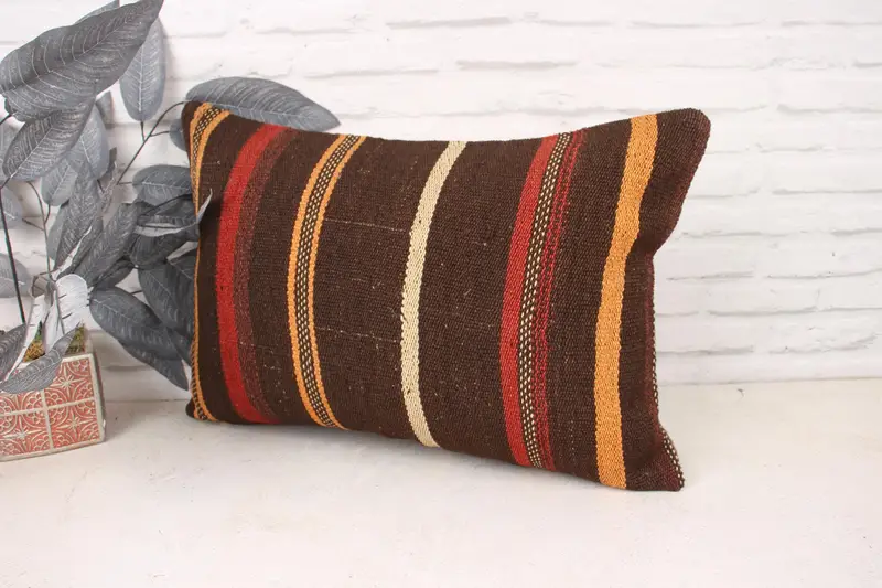 Southwestern Pillow, 16x24 Orange Cushion Cover, Cushion, Sofa Bolster Pillow Case, Pillow for Couch, Vintage Kilim Pillow, Home Decor Pillow - 4