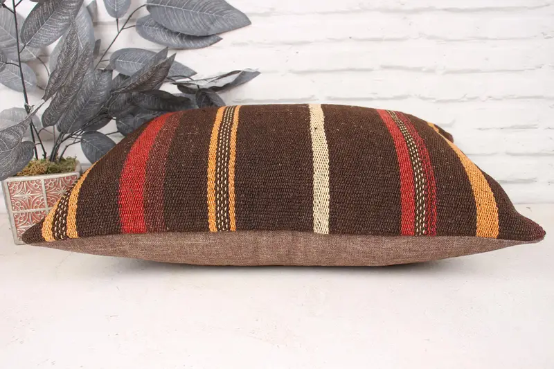 Southwestern Pillow, 16x24 Orange Cushion Cover, Cushion, Sofa Bolster Pillow Case, Pillow for Couch, Vintage Kilim Pillow, Home Decor Pillow - 5