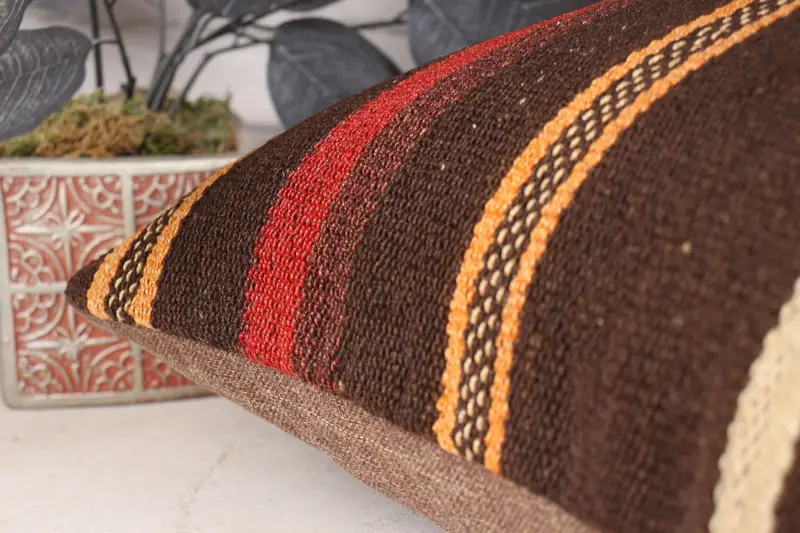 Southwestern Pillow, 16x24 Orange Cushion Cover, Cushion, Sofa Bolster Pillow Case, Pillow for Couch, Vintage Kilim Pillow, Home Decor Pillow - 7
