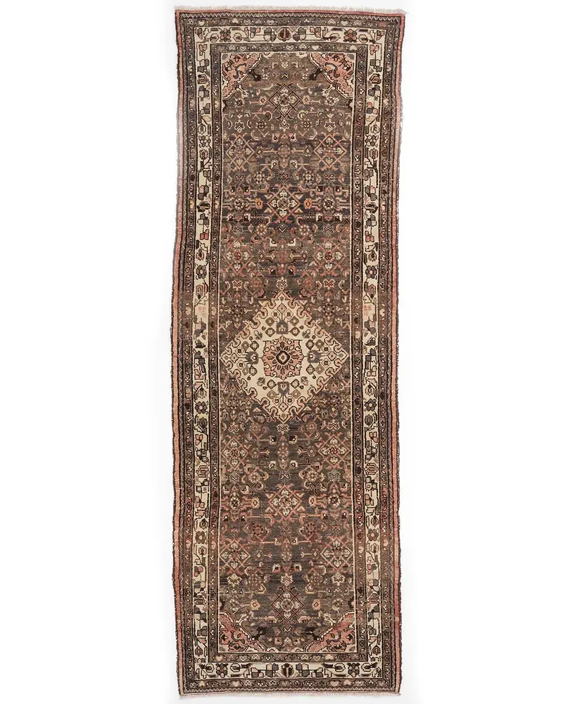 Kahverengi ve Bej Puantiyeli Halı, 3,4x10,3 ft Şık Dekor