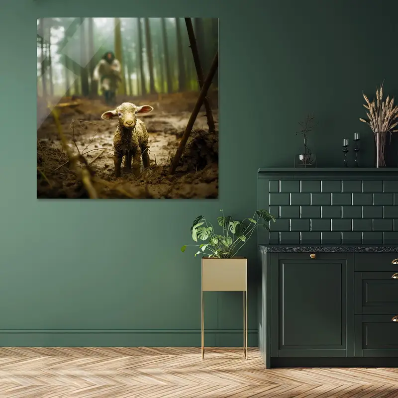 Kutsal Huzur: Koyunlu İsa Ev için Kanvas Tablo