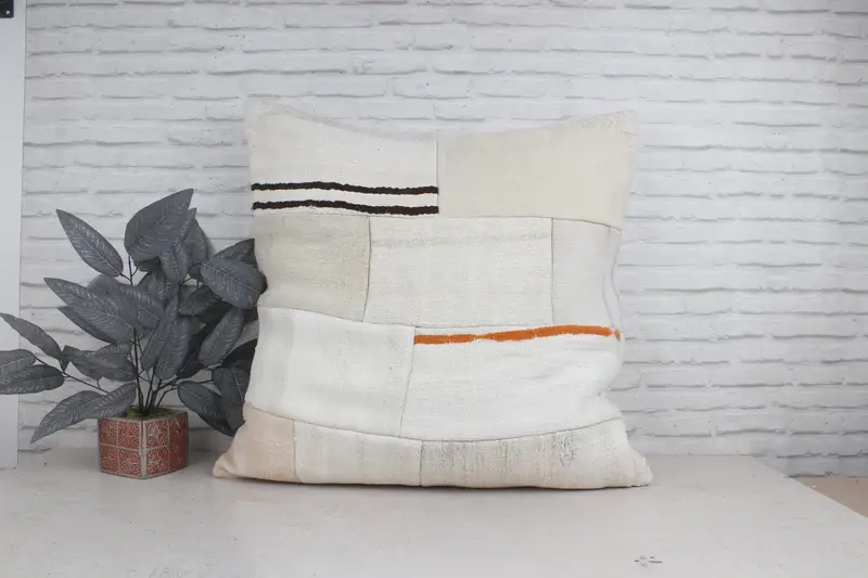 Antique Pillows, Kilim Pillow Cover, Boho Pillow Sham Cover, 32x32 White Cushion Case, Personalized Gift Pillow Cushion Cover, Cushion - 1