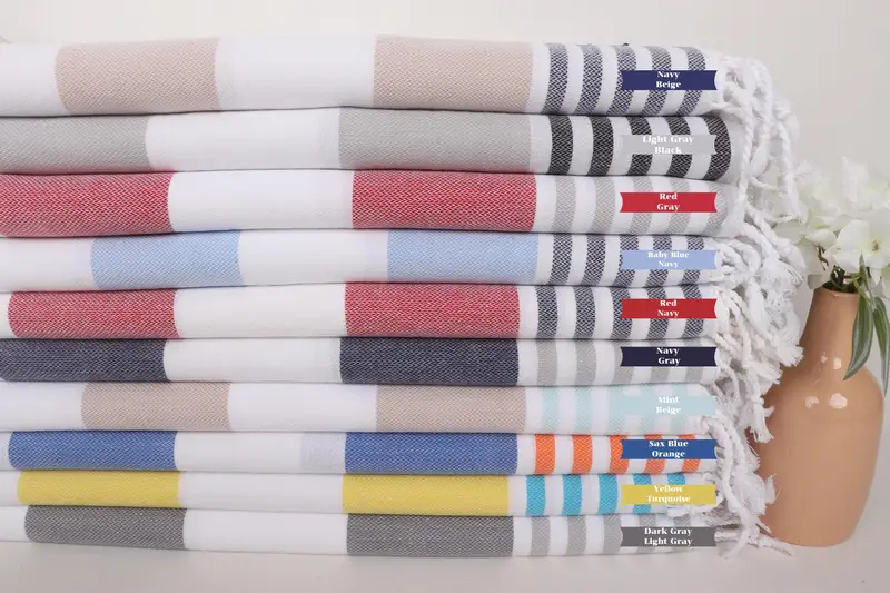 Organic Tea Towel, Kitchen Towel, Custom Wedding Gifts, 40x24 Cotton Striped Towel, Monogram Hand Towel, Personalized Gift, Welcome Wedding Gift - 1