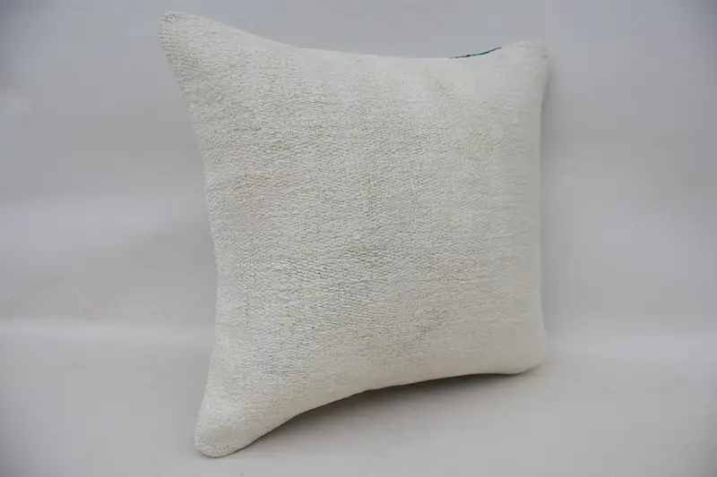 Throw Kilim Pillow, Art Deco Pillow Sham, Boho Pillow, Pillow Sham, 16x16 White Pillow Sham, Kilim Pillow, Garden Pillow, Anatolian Pillow Case - 2