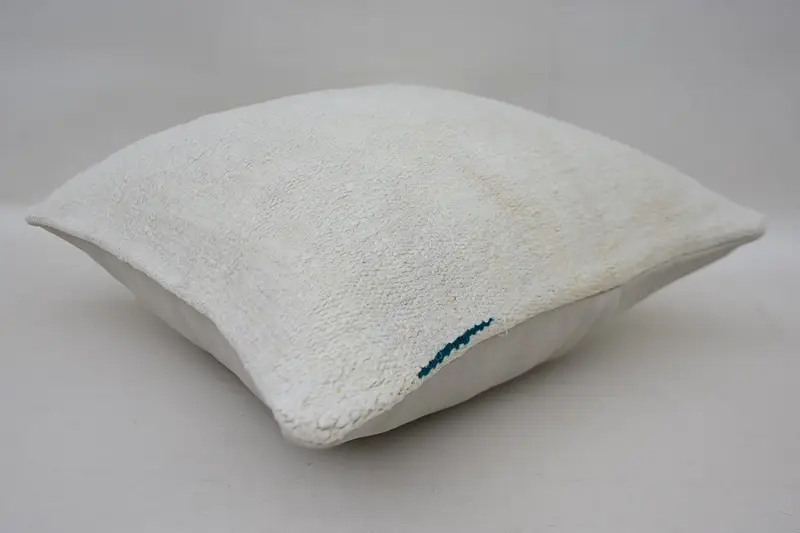 Throw Kilim Pillow, Art Deco Pillow Sham, Boho Pillow, Pillow Sham, 16x16 White Pillow Sham, Kilim Pillow, Garden Pillow, Anatolian Pillow Case - 6