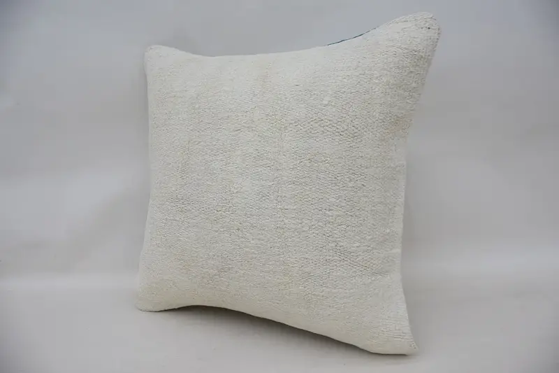 Throw Kilim Pillow, Art Deco Pillow Sham, Boho Pillow, Pillow Sham, 16x16 White Pillow Sham, Kilim Pillow, Garden Pillow, Anatolian Pillow Case - 3