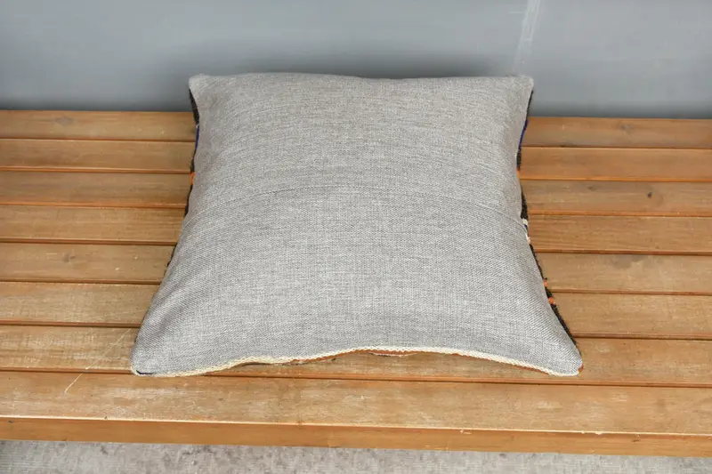 Home Decor Pillow, Boho Throw Pillow Sham, Turkish Pillow, Natural Pillow Case, 18x18 Brown Cushion Cover, Throw Kilim Pillow, Cushion Cover - 5