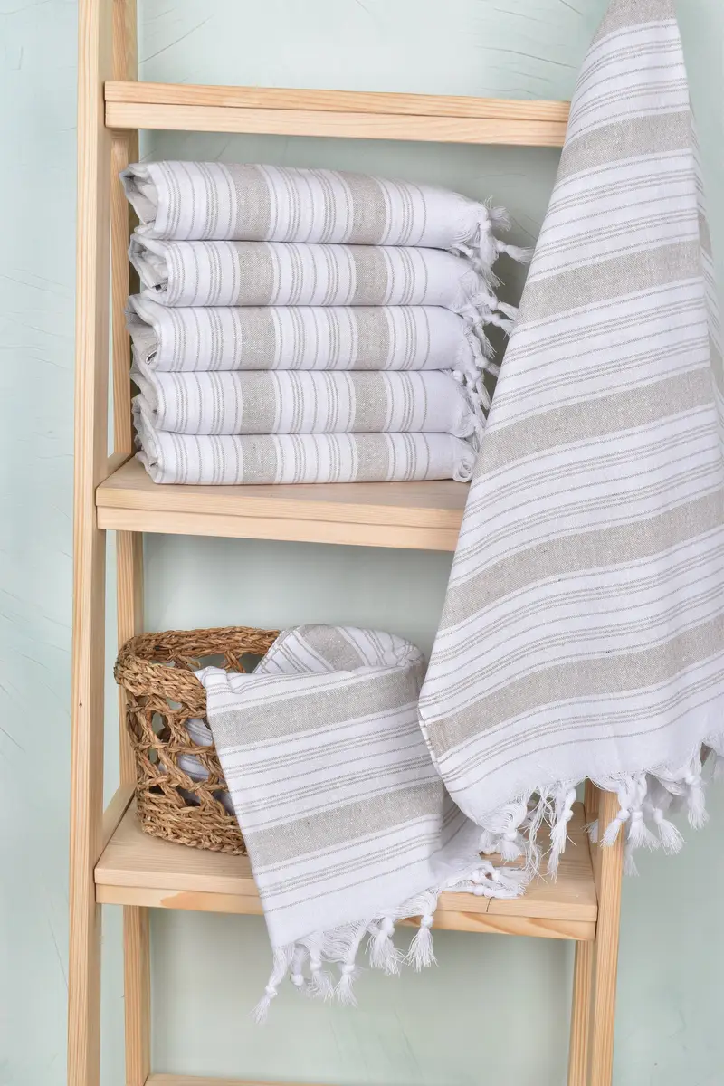 Turkish hand towel, Turkish towel bulk order for wedding gifts, Custom Wedding Gift, 68x32 Cotton Striped Towel, Embroidery Towels, Bridesmaid Gifts - 3