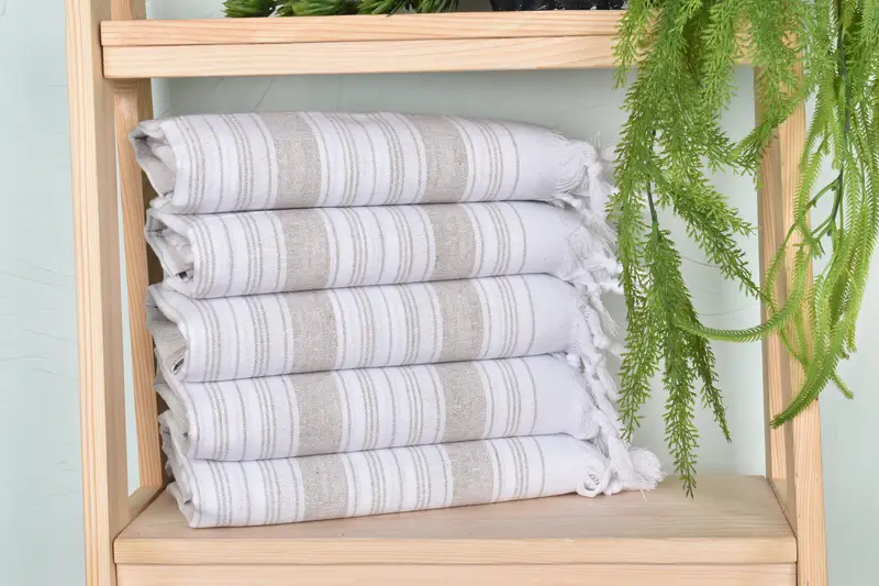 Turkish hand towel, Turkish towel bulk order for wedding gifts, Custom Wedding Gift, 68x32 Cotton Striped Towel, Embroidery Towels, Bridesmaid Gifts - 1