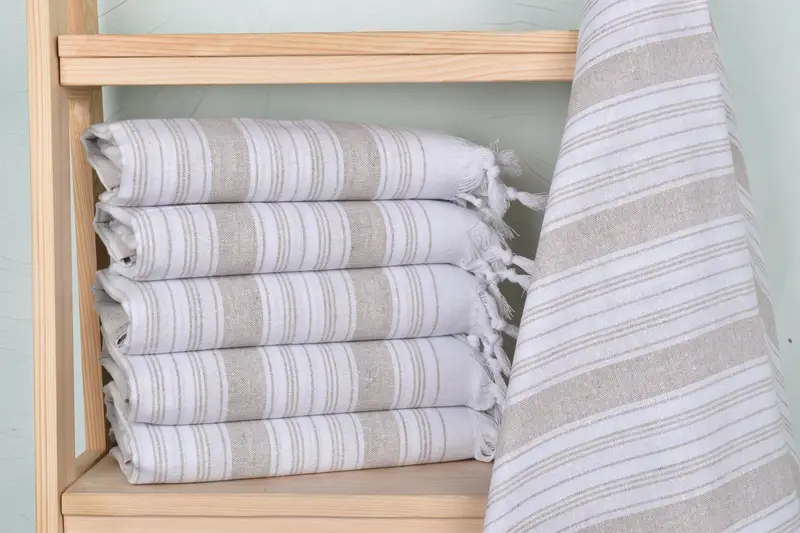 Turkish hand towel, Turkish towel bulk order for wedding gifts, Custom Wedding Gift, 68x32 Cotton Striped Towel, Embroidery Towels, Bridesmaid Gifts - 2
