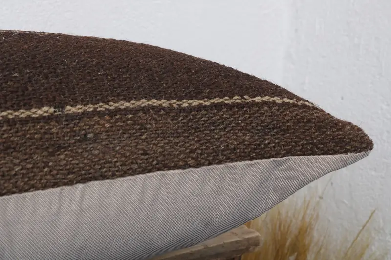Pillow, 16x24 Brown Cushion Case, Kilim Pillow Cover, Aesthetic Pillow Cover, Vintage Kilim Throw Pillow, Toss Pillow, Vintage Kilim Pillow - 6