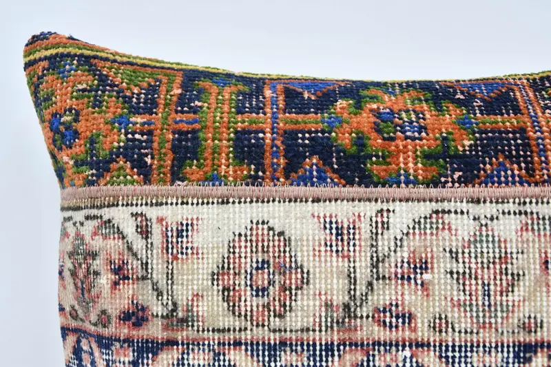 One Of A Kind Pillow Case, Pillow for Couch, Vintage Kilim Pillow, Tribal Cushion, 20x28 Orange Pillow Sham, Handmade Kilim Cushion, Pillow - 2