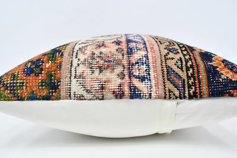 One Of A Kind Pillow Case, Pillow for Couch, Vintage Kilim Pillow, Tribal Cushion, 20x28 Orange Pillow Sham, Handmade Kilim Cushion, Pillow - 5