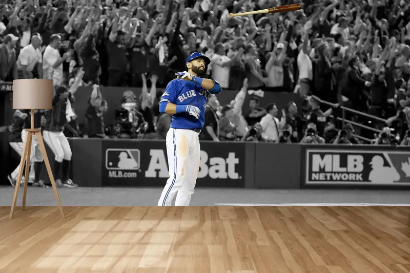 Man Cave Wall Art, Jose Bautista, Toronto Blue Jays Wall Art, 3d Wall Paper, Paper Wall Art, Wall Paper Peel and Stick, Sport Wall Print, - 6