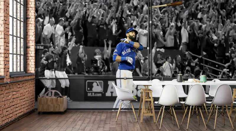 Man Cave Wall Art, Jose Bautista, Toronto Blue Jays Wall Art, 3d Wall Paper, Paper Wall Art, Wall Paper Peel and Stick, Sport Wall Print, - 2