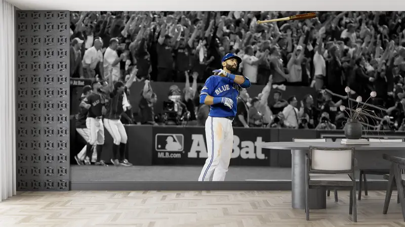 Man Cave Wall Art, Jose Bautista, Toronto Blue Jays Wall Art, 3d Wall Paper, Paper Wall Art, Wall Paper Peel and Stick, Sport Wall Print, - 3