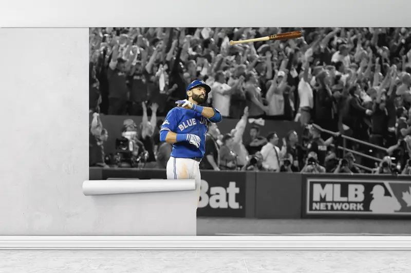 Man Cave Wall Art, Jose Bautista, Toronto Blue Jays Wall Art, 3d Wall Paper, Paper Wall Art, Wall Paper Peel and Stick, Sport Wall Print, - 1