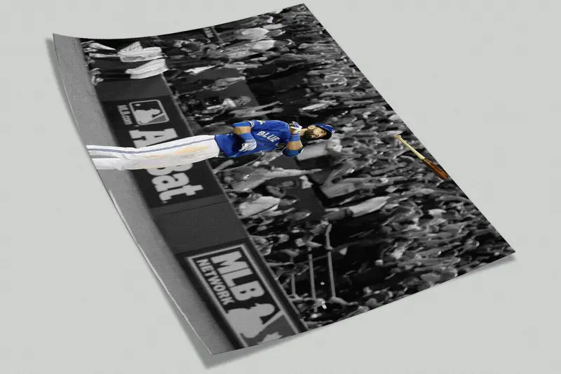 Man Cave Wall Art, Jose Bautista, Toronto Blue Jays Wall Art, 3d Wall Paper, Paper Wall Art, Wall Paper Peel and Stick, Sport Wall Print, - 8