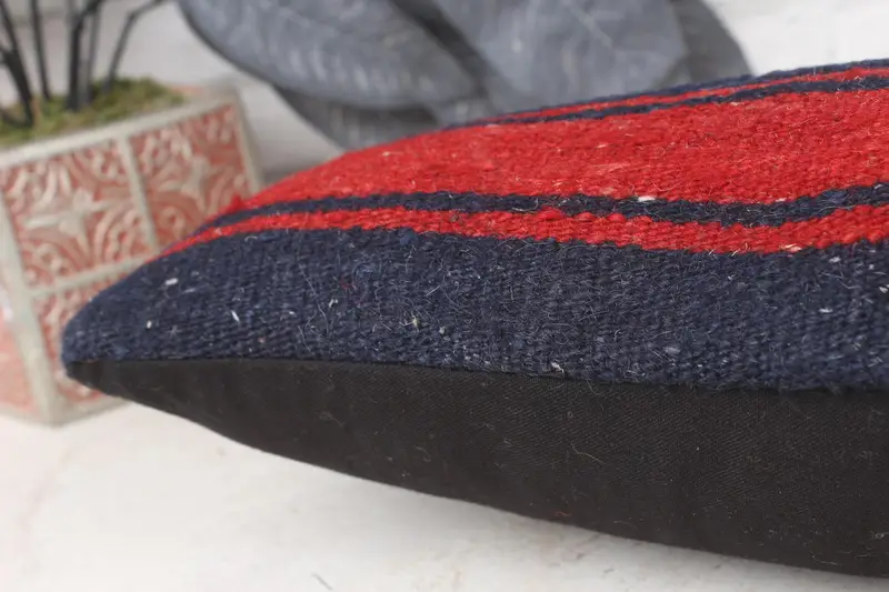 Cushion Case, Bolster Pillow Cover, 8x16 Blue Cushion Case, Anatolian Pillow Cover, Gift Pillow, Turkish Pillow, Kilim Pillow Cover - 7