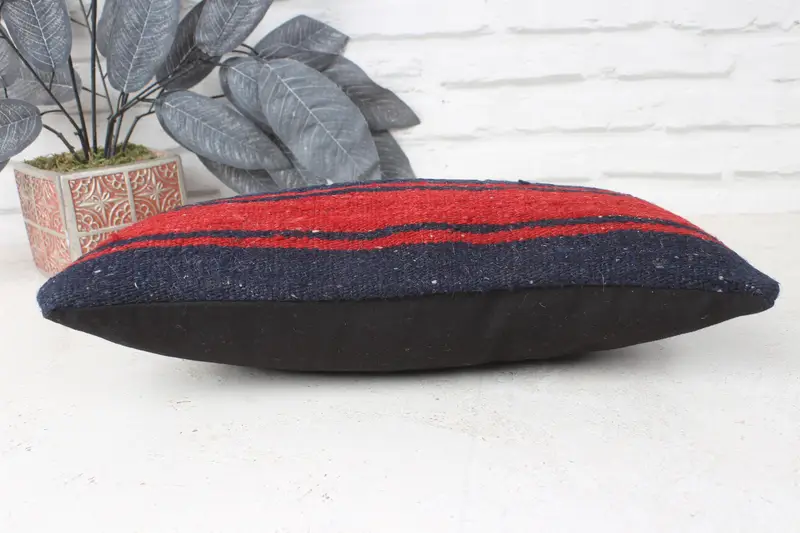 Cushion Case, Bolster Pillow Cover, 8x16 Blue Cushion Case, Anatolian Pillow Cover, Gift Pillow, Turkish Pillow, Kilim Pillow Cover - 5