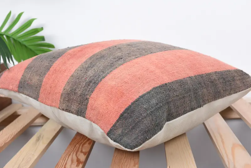 Boho Pillow, Pillow, Turkish Pillow, Kilim Cushion Sham, Traditional Cushion Cover, Personalized Gift Pillow Cushion Case, 16x16 Pink Pillow Case - 6