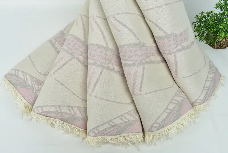 Christmas Tablecloth, 96x80 Cotton Make-Up Patterned Towel, Anniversary Gift For Her, Personalized Blanket, Woven Throw Blanket, Boho Throw Blankets - 6