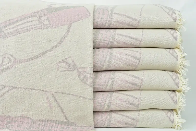 Christmas Tablecloth, 96x80 Cotton Make-Up Patterned Towel, Anniversary Gift For Her, Personalized Blanket, Woven Throw Blanket, Boho Throw Blankets - 3