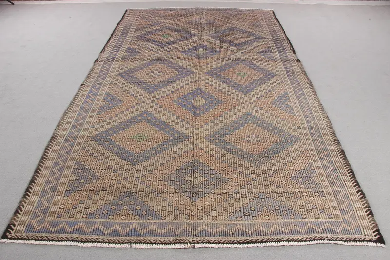 Purple Moroccan Rug, 5,9x10,7 ft with Orange Accents