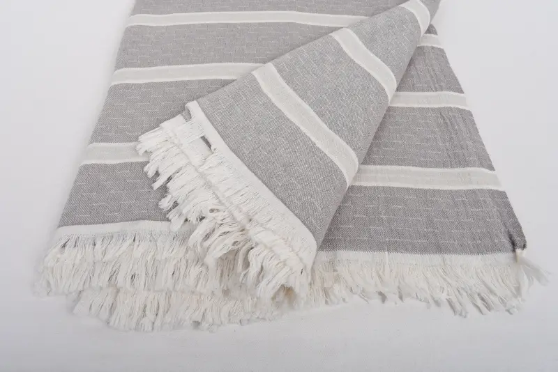 Christmas Tablecloth, Maid Of Honor Gift, Turkish Blanket, Woven Throw Blanket, Organic Throw, 96x84 Cotton Striped Towel, Bachelorette Party Favors - 8