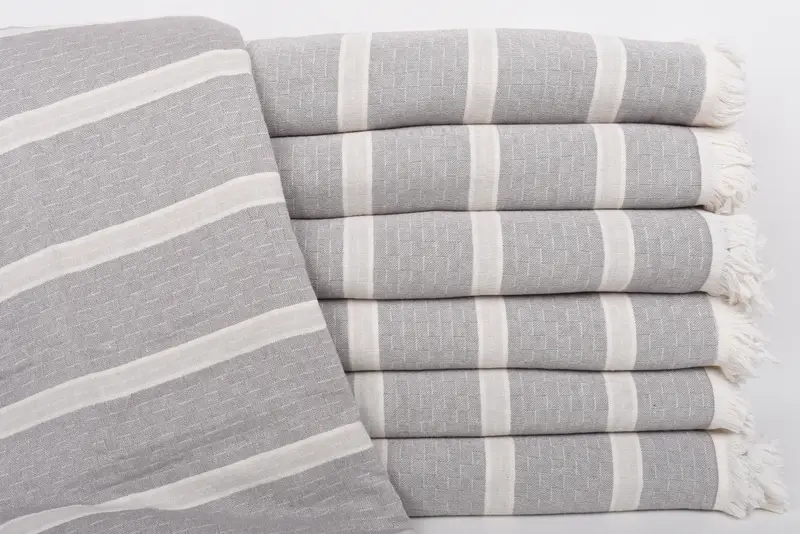 Christmas Tablecloth, Maid Of Honor Gift, Turkish Blanket, Woven Throw Blanket, Organic Throw, 96x84 Cotton Striped Towel, Bachelorette Party Favors - 1
