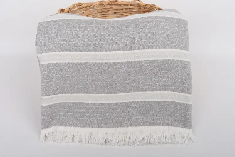 Christmas Tablecloth, Maid Of Honor Gift, Turkish Blanket, Woven Throw Blanket, Organic Throw, 96x84 Cotton Striped Towel, Bachelorette Party Favors - 5