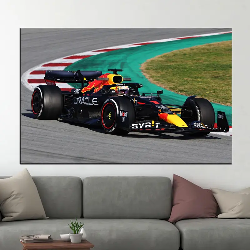 Trendy Erkek Çocuk Odası için Modern Formula 1 Yarış Arabası Kanvası