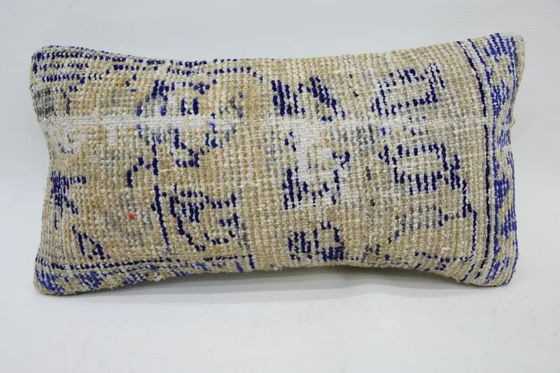 Vintage Beige Minimalist Pillowcase, Moroccan Rectangle 20x40 cm Cushion Cover - 1