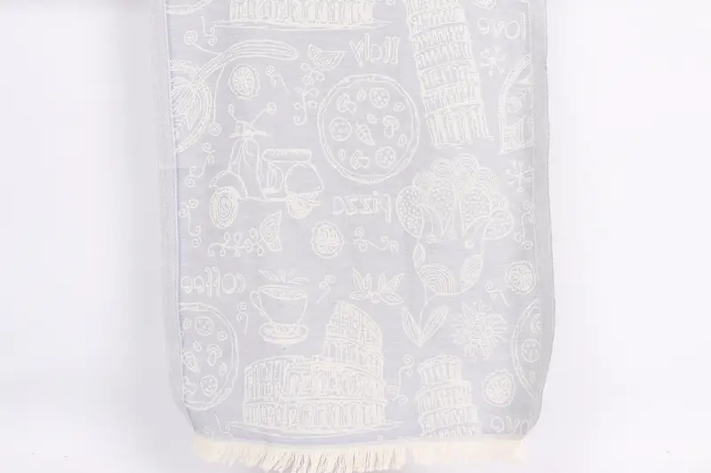 Kitchen Towel, Travel Towel, Wedding Gift, Summer Gift, Bachelorette Party Favors, Turkish Hand Towel, 28x20 Cotton Italian Symbols Design Towel - 1