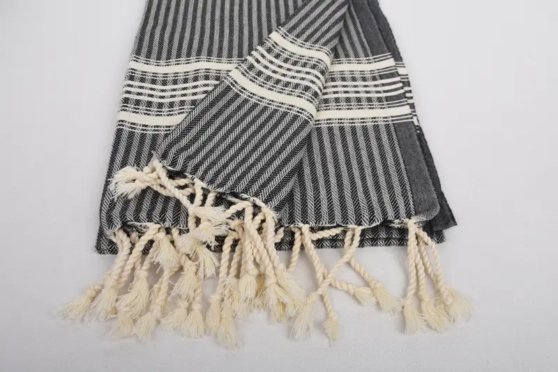 68x38 Cotton Striped Towel, Home Decor Gifts, Best Friend Christmas Gift, Wedding Gift, Sand-resistant towel, Best Friend Wedding Gift, Yoga Towel - 8