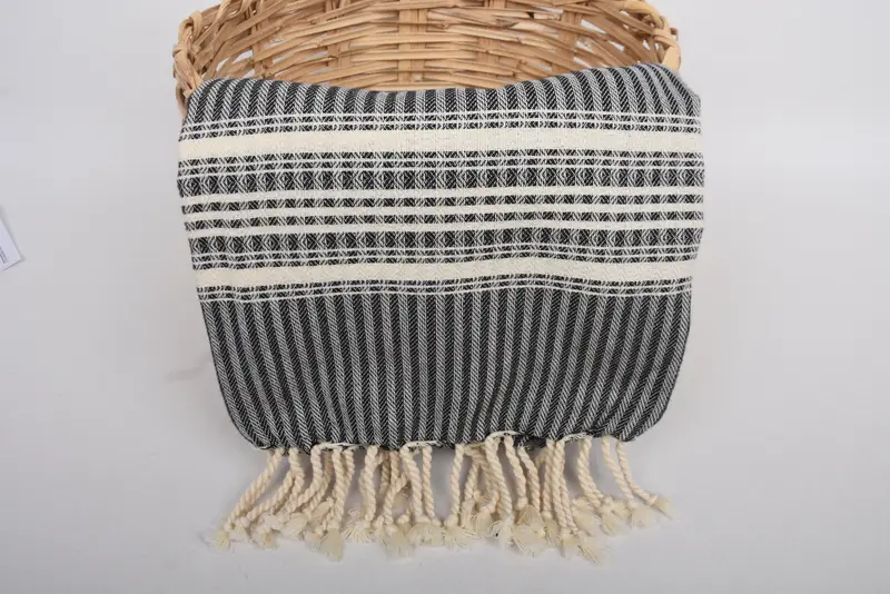 68x38 Cotton Striped Towel, Home Decor Gifts, Best Friend Christmas Gift, Wedding Gift, Sand-resistant towel, Best Friend Wedding Gift, Yoga Towel - 5