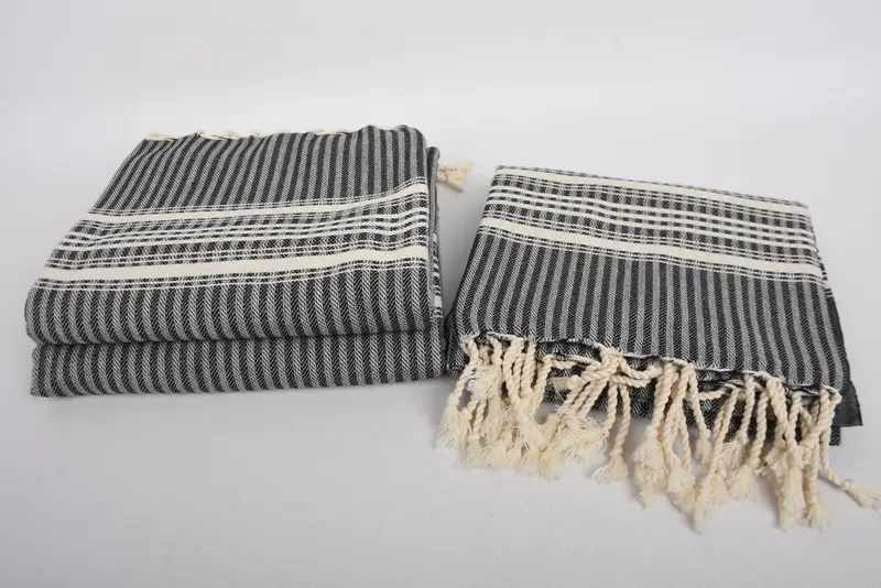 68x38 Cotton Striped Towel, Home Decor Gifts, Best Friend Christmas Gift, Wedding Gift, Sand-resistant towel, Best Friend Wedding Gift, Yoga Towel - 7