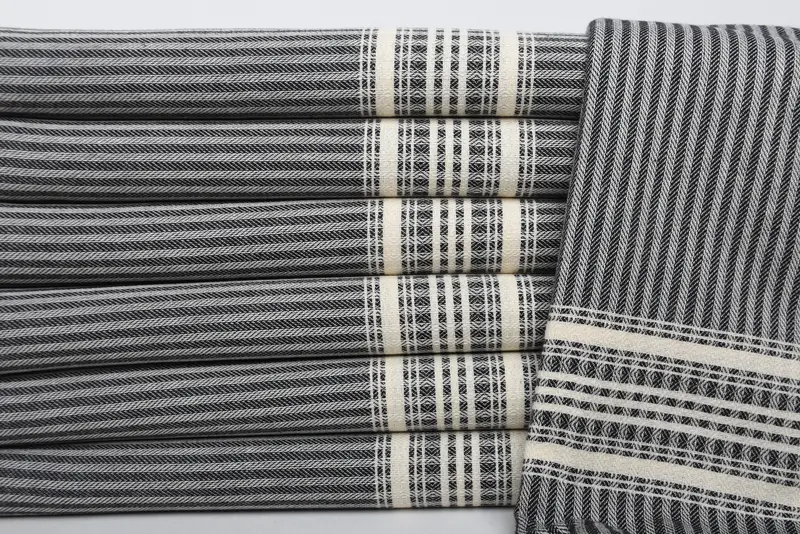 68x38 Cotton Striped Towel, Home Decor Gifts, Best Friend Christmas Gift, Wedding Gift, Sand-resistant towel, Best Friend Wedding Gift, Yoga Towel - 2