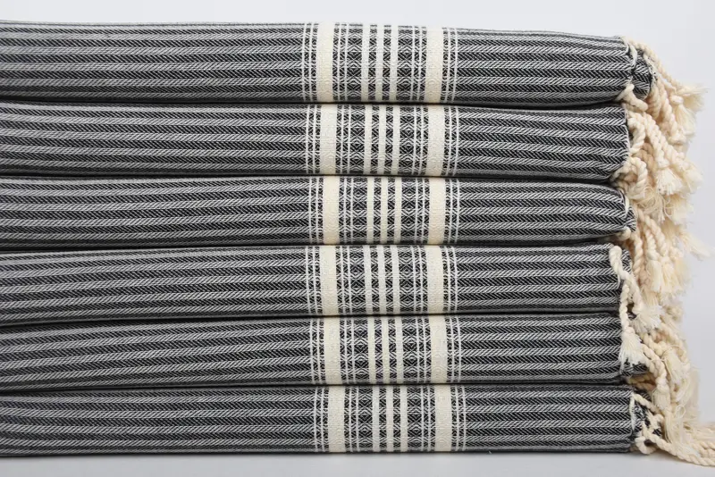 68x38 Cotton Striped Towel, Home Decor Gifts, Best Friend Christmas Gift, Wedding Gift, Sand-resistant towel, Best Friend Wedding Gift, Yoga Towel - 3
