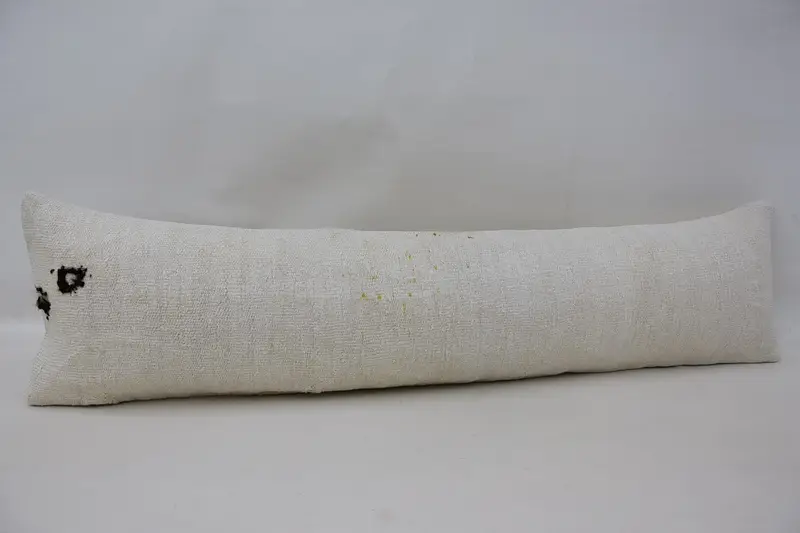 Cotton Pillow Cover, Boho Pillow, Cushion Cover, 12x48 White Cushion, Car Pillow, Pillow for Sofa, Home Decor Pillow, Bolster Pillow Case - 3