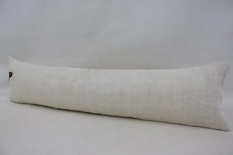 Cotton Pillow Cover, Boho Pillow, Cushion Cover, 12x48 White Cushion, Car Pillow, Pillow for Sofa, Home Decor Pillow, Bolster Pillow Case - 5