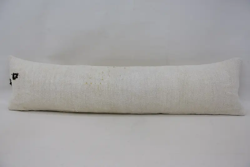 Cotton Pillow Cover, Boho Pillow, Cushion Cover, 12x48 White Cushion, Car Pillow, Pillow for Sofa, Home Decor Pillow, Bolster Pillow Case - 4