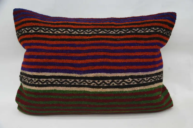 Pillow for Couch, Bed Cushion Cover, 20x28 Orange Cushion, Pillow for Sofa, Cushion, Meditation Cushion Case, Vintage Kilim Pillow - 4