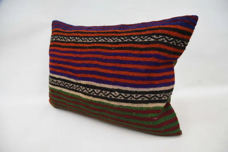 Pillow for Couch, Bed Cushion Cover, 20x28 Orange Cushion, Pillow for Sofa, Cushion, Meditation Cushion Case, Vintage Kilim Pillow - 5