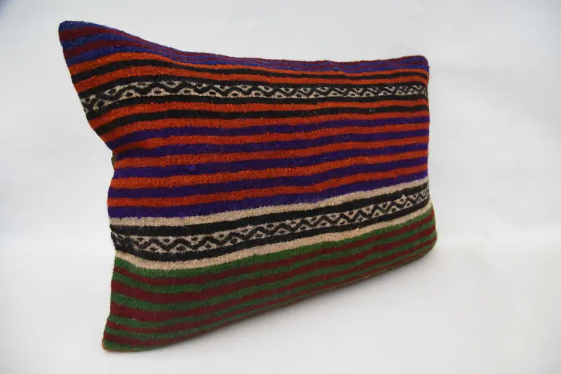 Pillow for Couch, Bed Cushion Cover, 20x28 Orange Cushion, Pillow for Sofa, Cushion, Meditation Cushion Case, Vintage Kilim Pillow - 3