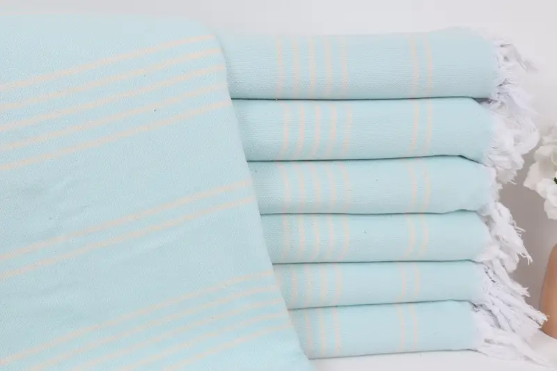 96x70 Cotton Striped Towel, Bachelor Gifts, Custom Blanket, Turkish Blanket, Housewarming Gift, Customized Turkish Blanket, Decorative Bedspread - 1